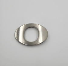 O Initial Brushed Chrome Belt Buckle 3" x 2" Up To 1 1/4" Belt