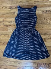 Women's Ann Taylor LOFT Blue & White Sleeveless Knee Length Dress, Size Small