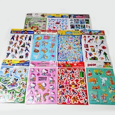 Sanrio Hello Kitty Disney Star Wars Super Mario Raised Puffy Sticker Sheet Lot