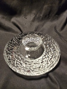 Vintage Orrefors Crystal Discus Votive Candle Holder Great Condition