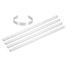 5 Pcs Bracelet Blanks 1/4" x 6" Aluminum Stamping Bangle Blanks, Silver