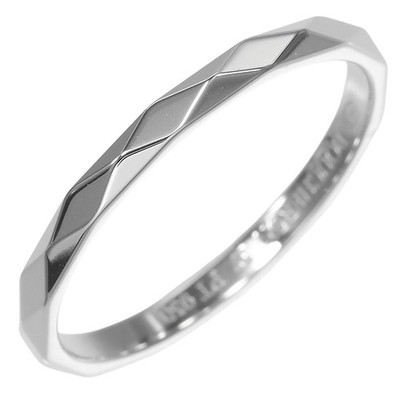 Boucheron Faceted small Ring Pt950Platinum #7.8(US Size) 2.81g mens