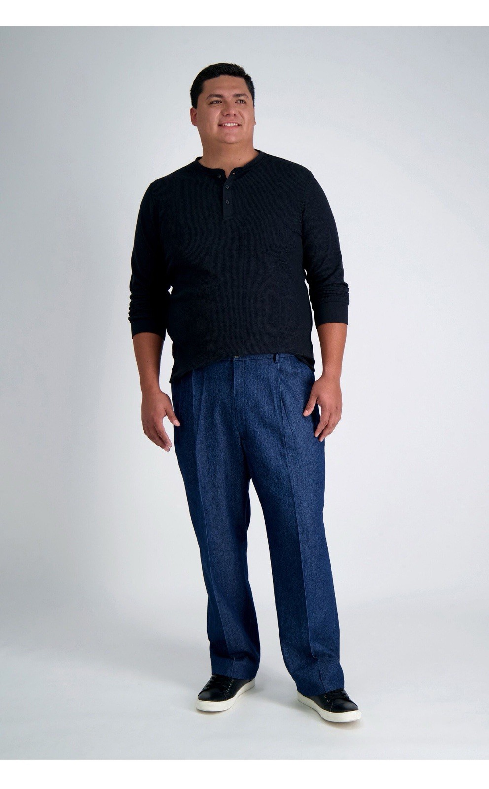 Haggar Big and Tall Work to Weekend Pleated Denim Pants HC90