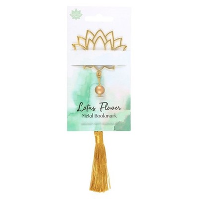 Gold Coloured Lotus Flower Metal Bookmark - Spiritual Health Wellbeing
