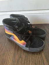 Vans Shoes Men Sz 8 Colorful Design Sk8-hi Reissue Refract Black Rainbow