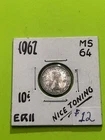 1962 Canadian 10c Dime .8 Silver Elizabeth II AG MS64!!!      TRENDING AT $12