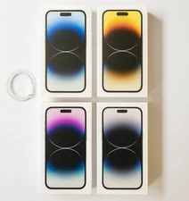 Apple iPhone 14 Pro OR 14 Pro Max Original Retail Box with Charger & Manual