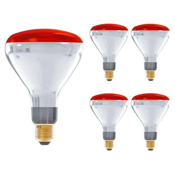 Technik Infrarot-WäRmelampe R125 E27 150W 1250Lm 2700K Teilrot Klarglas 5 StüCk-image