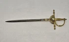 VINTAGE TOLEDO SPAIN MINI SWORD HAND PAINTED METAL LETTER OPENER 8.5"