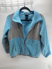 The North Face Denali Zip Up Fleece GIRLS SIZE LARGE 14-16 Jacket Aqua Gray