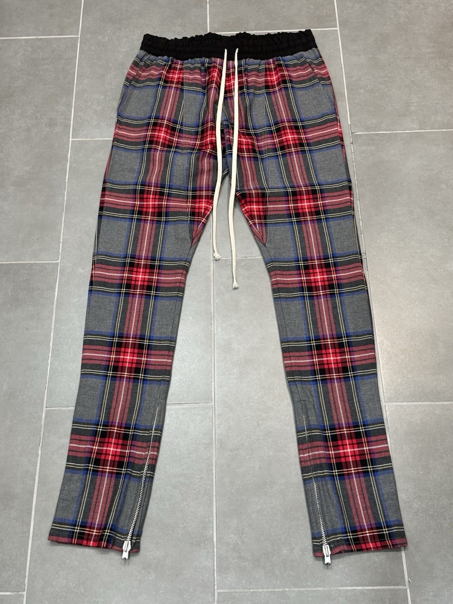 justin  bieber着用 purposetour pants Fear Of God Purpose Tour 4th Collection Plaid Zipper Trousers