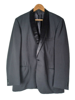 Russell & Dorrell Worcester Smoking Anzug Sakko Blazer 44 Schwarz Made In England