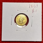 1857 Us $1 Indian Head Princess Gold Dollar Piece Coin Au Details