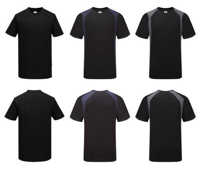 Portwest CD811 WX2 Baumwoll T-Shirt Schwarz Kurzarm Leicht Komfortabel