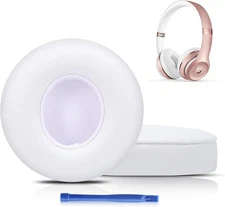 Damex Updated Thickened Solo Wireless 2/3 Replacement Ear Pads,earpads white 