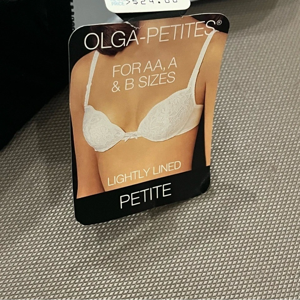 Бюстгальтер Olga миниатюрный с легкой подкладкой на косточках черный кружевной США 36B новый из старых запасов винтажный 33847 новый с Ярлыками - Изображение 4 из 4