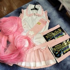 Hatsune Miku Kids Cosplay Costume Wig Pink Polyester 130cm Used Japan