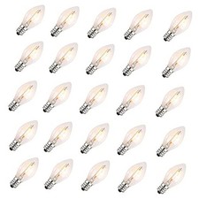 25 Pack C7 Led Replacement Christmas Light Bulb, 0.6W C7 Clear C7 Led Clear