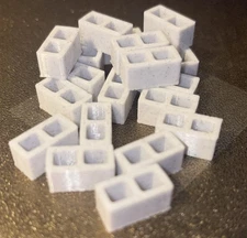 Set of 20 Cinder Blocks 1/24 Scale stone look
