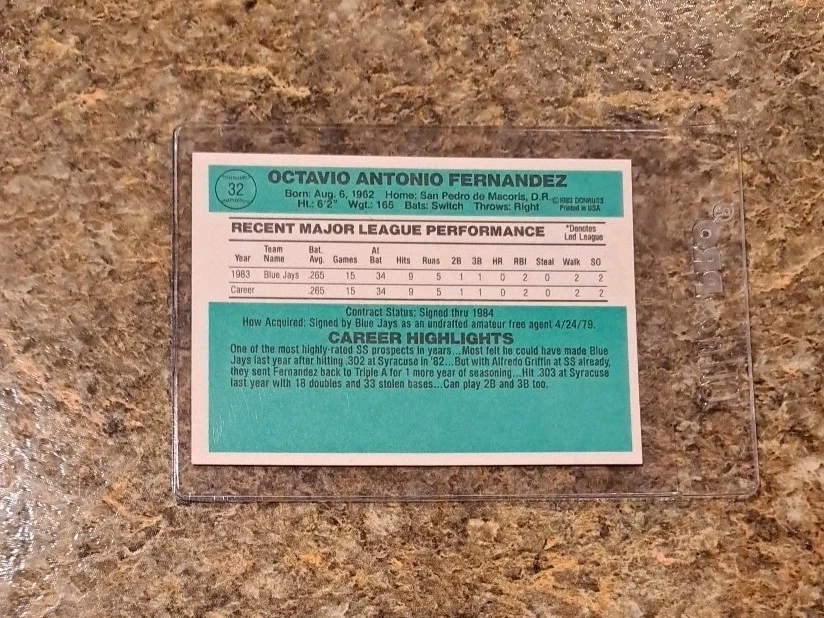 (5) Карта новичка Тони Фернандеса 1984 Donruss RC 1985 1986 Topps Fleer Blue Jays - Изображение 3 из 4