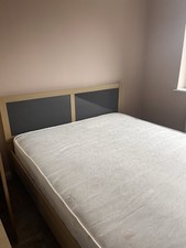 Double Bed with Mattress Matching Wardrobe & Side Table. Great Condition Collect