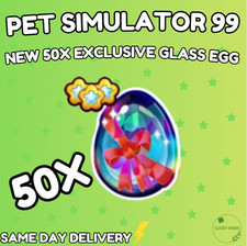 🔥💎 NUOVE 50X esclusive uova di vetro💎🔥PET SIMULATOR 99 - PIÙ ECONOMICHE!⚡💸