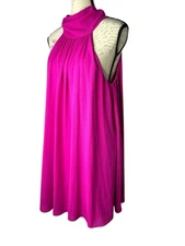 NWT-Belle by Badgley Mischka 10 Pink Dress Elise Georgette Back Tie Trapeze