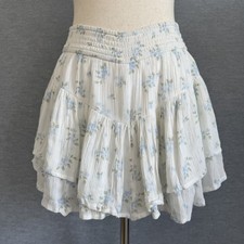 Mini Falda Hollister Floral M Coqueta Romántica Hadas Cabaña Micro en Niveles