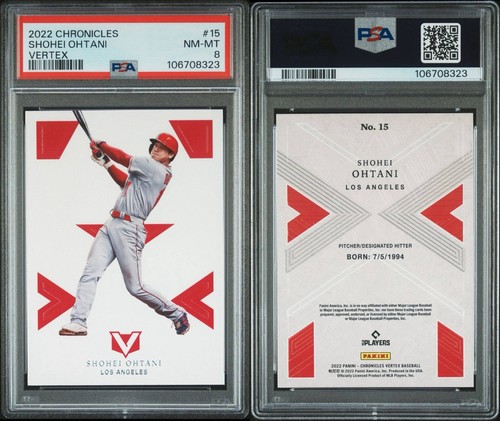 2022 Panini Chronicles Vertex Shohei Ohtani #15 PSA 8 Graded Card LA Dodgers MLB