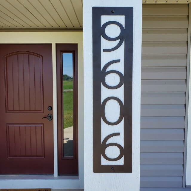 Custommetalworx Custom Address Marker - Vertical House Number - Metal ...