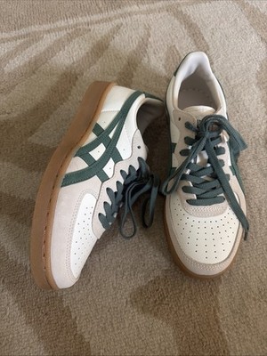 ASICS Onitsuka Tiger Sneakers GSM White CREAM GREEN Size 23 US 5 Men 7 Women New