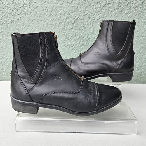 OVATION Women's Black Leather Zip Paddock Boot Size 9