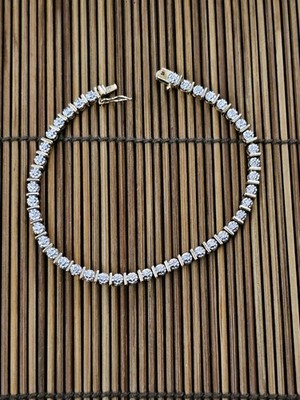 925 Silber Diamant Gelbgold Armband