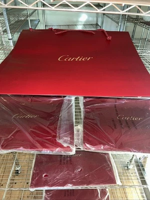 Authentic Large Cartier Classic Cherry Red Bag w/Ropes handle