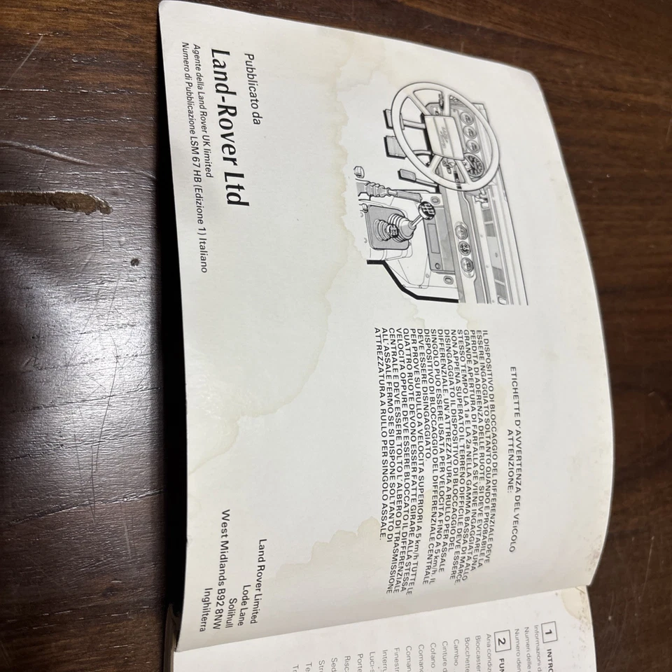 La d Rover Ninety One Ten Uso E Manutenzione Originale 1994 Italiano - Immagine 2 di 4