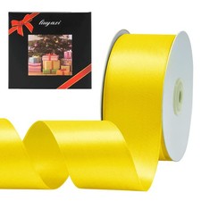 Yellow Double Faced Satin Ribbon, 2" X 50 Yards, Craft Fabric Ribbon for Gift