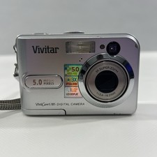Vivitar ViViCam 5385 Silver 5.0MP Digital Camera Tested & Working NO SD Card