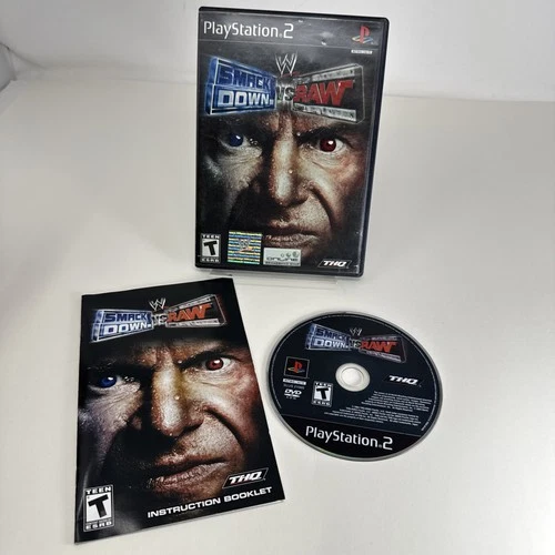 WWE SmackDown vs. Raw PS2 (Sony PlayStation 2, 2004) THQ - Wrestling - Complete