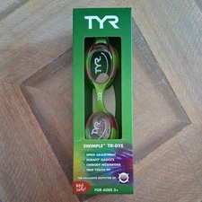 TYR Swimple Tie-Dye Youth Swim Goggles Ages 3+ BRAND NEW IN PACKAGE