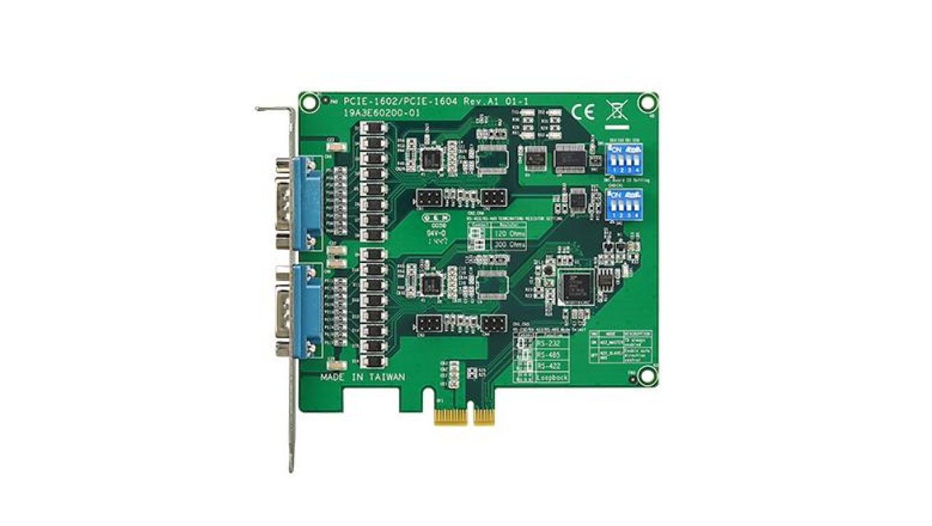 2-Port RS-232/422/485 PCIe Communication Card PCIE-1602B-AE