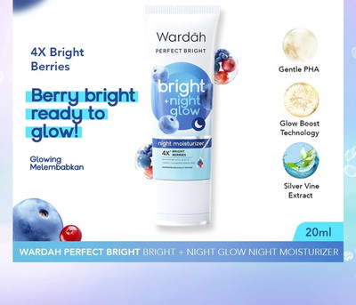 WARDAH Perfect Bright Bright + Night Glow Night Moisturizer 20 ml - Skincare