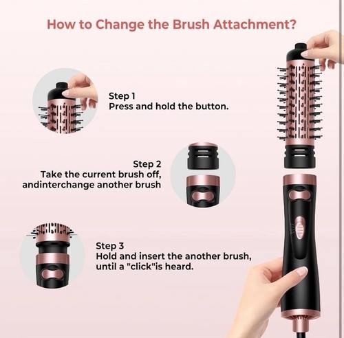 Rotating Hair Dryer Hot Brush Powerful Air Flow Straightening Curl Fast Drying - Picture 5 of 20
