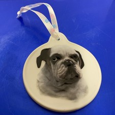 BULLDOG Dog Porcelain puppies keepsakes Christmas Tree Ornament year round
