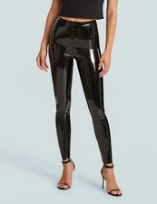 NWOT Commando Control Top Faux Patent Leather Leggings Black Size LARGE USA MADE