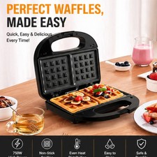 Image of 3 in 1 Sandwich Toaster & Waffle Maker 240W Panini Press Toaster Iron Grilled