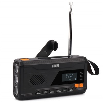 Handkurbel DAB+ FM Radio Solar Wiederaufladbare Powerbank Bluetooth August MB290
