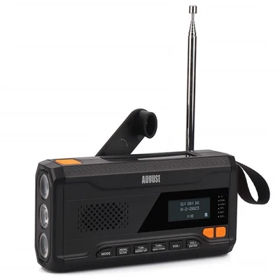 Handkurbel DAB+ FM Radio Solar Wiederaufladbare Powerbank Bluetooth August MB290 - Bild 1 von 4
