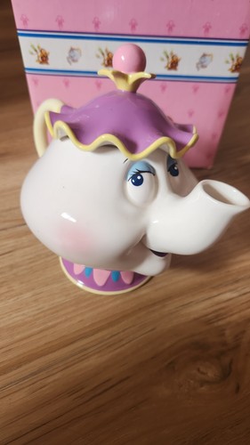 Disney’s Beauty And The Beast Retired Mrs Potts Ceramic Tea Pot Music Box Schmid - Picture 2 of 9