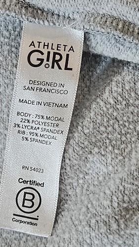 Athleta Girl Wrap 'N Roll Sweatshirt 2.0 XL (14) Youth Knit Cardigan Gray - Picture 16 of 17