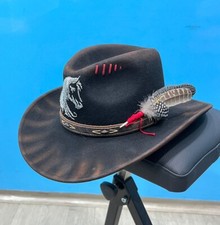 cappello cowboy Fatto A Mano Cucitura Filo Dorato Hat